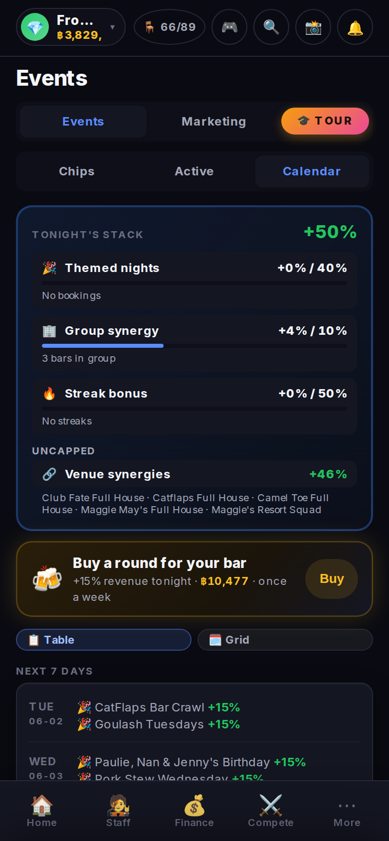 Events calendar