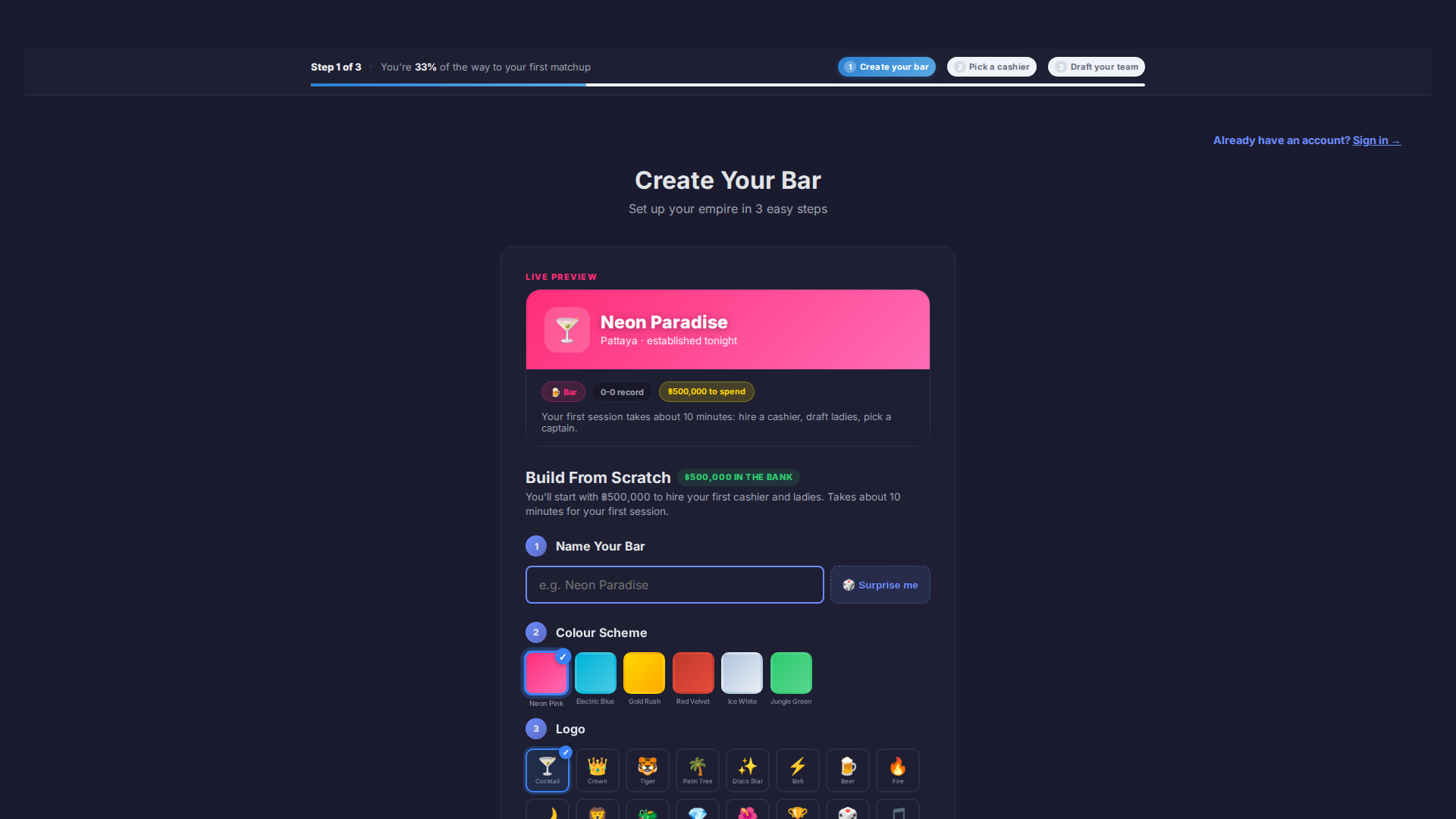 Name your bar