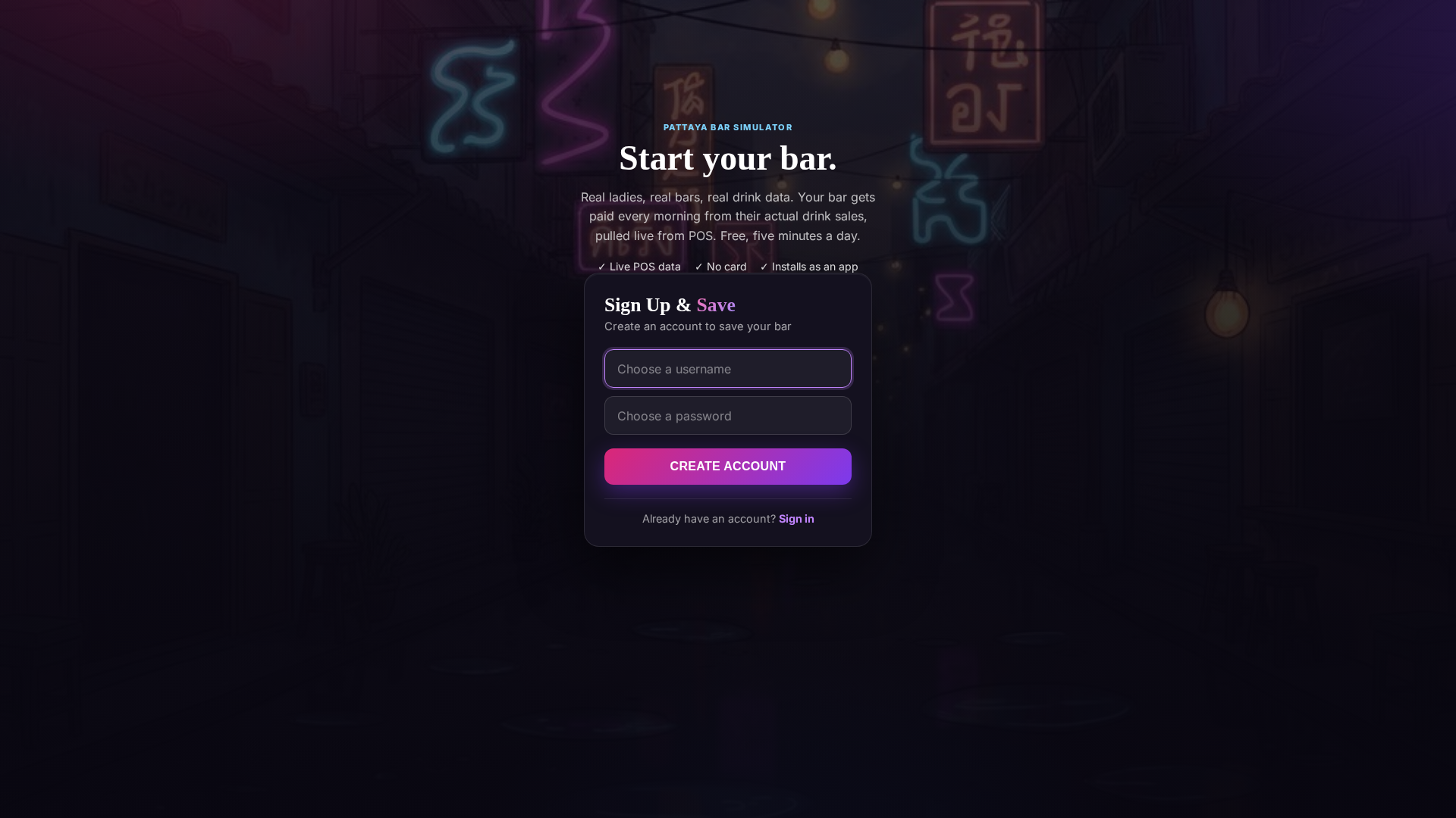 Create your account