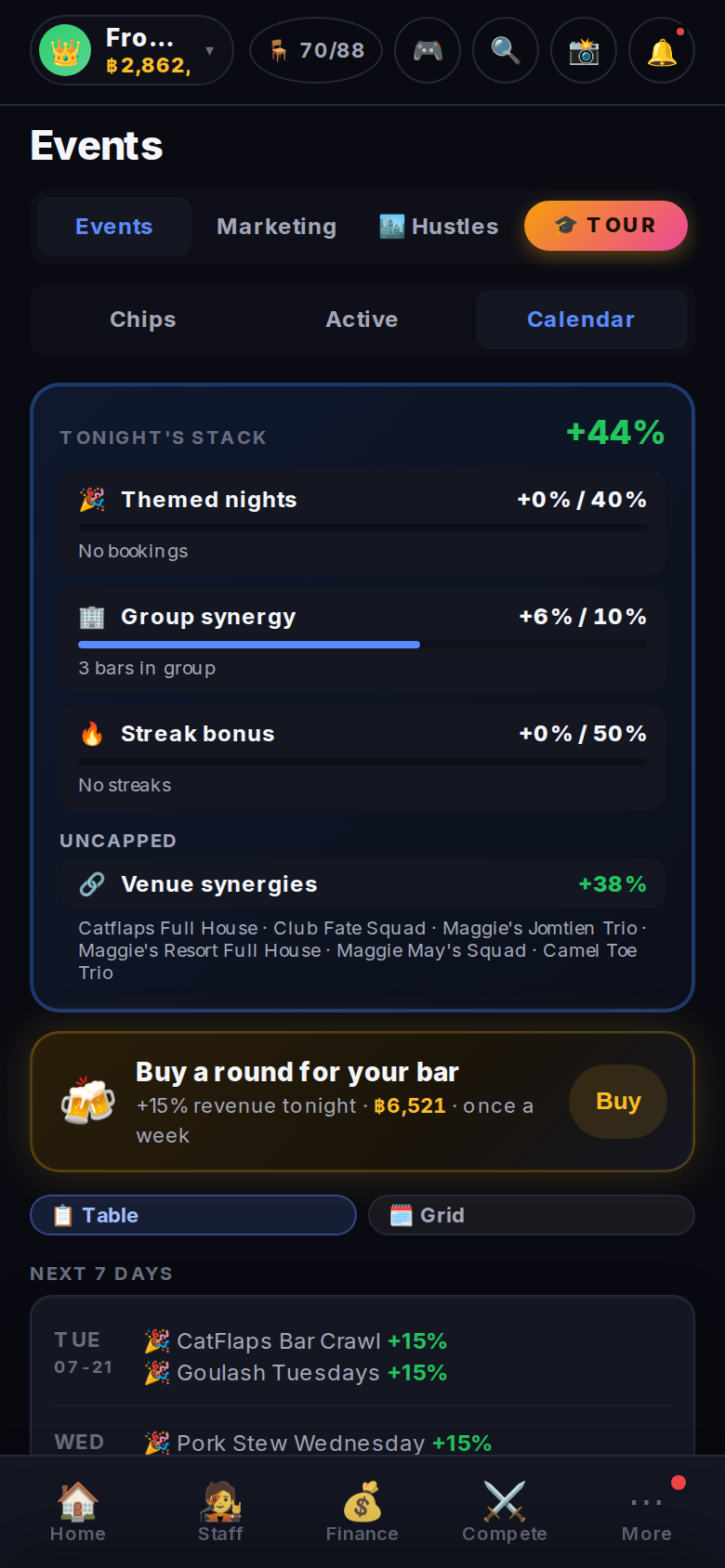 Events calendar