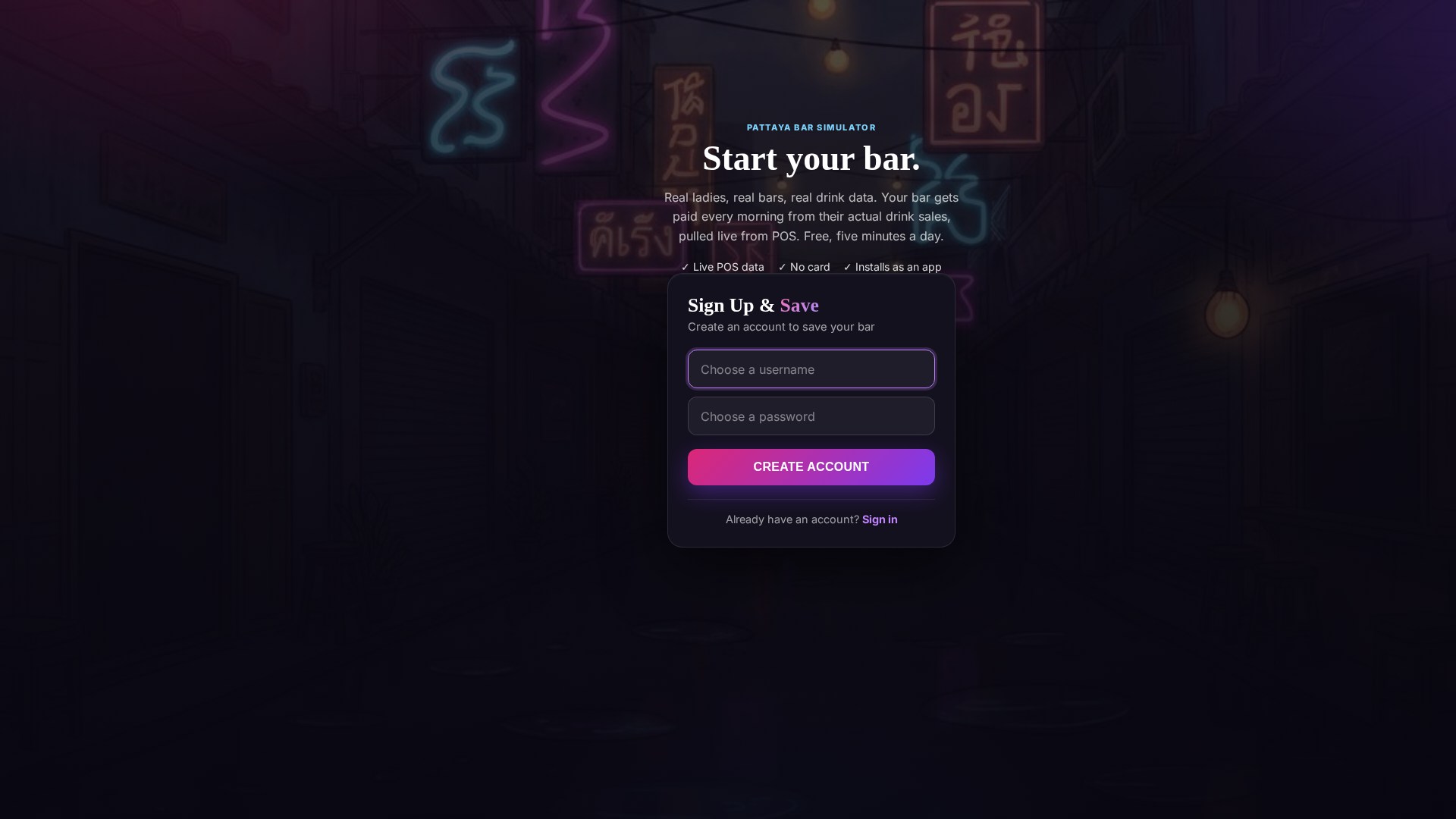 Create your account