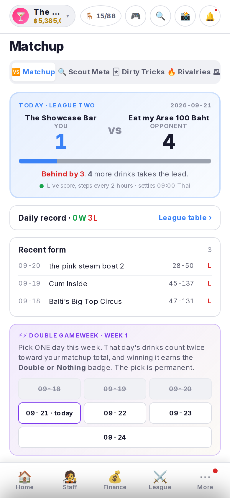 Matchup detail