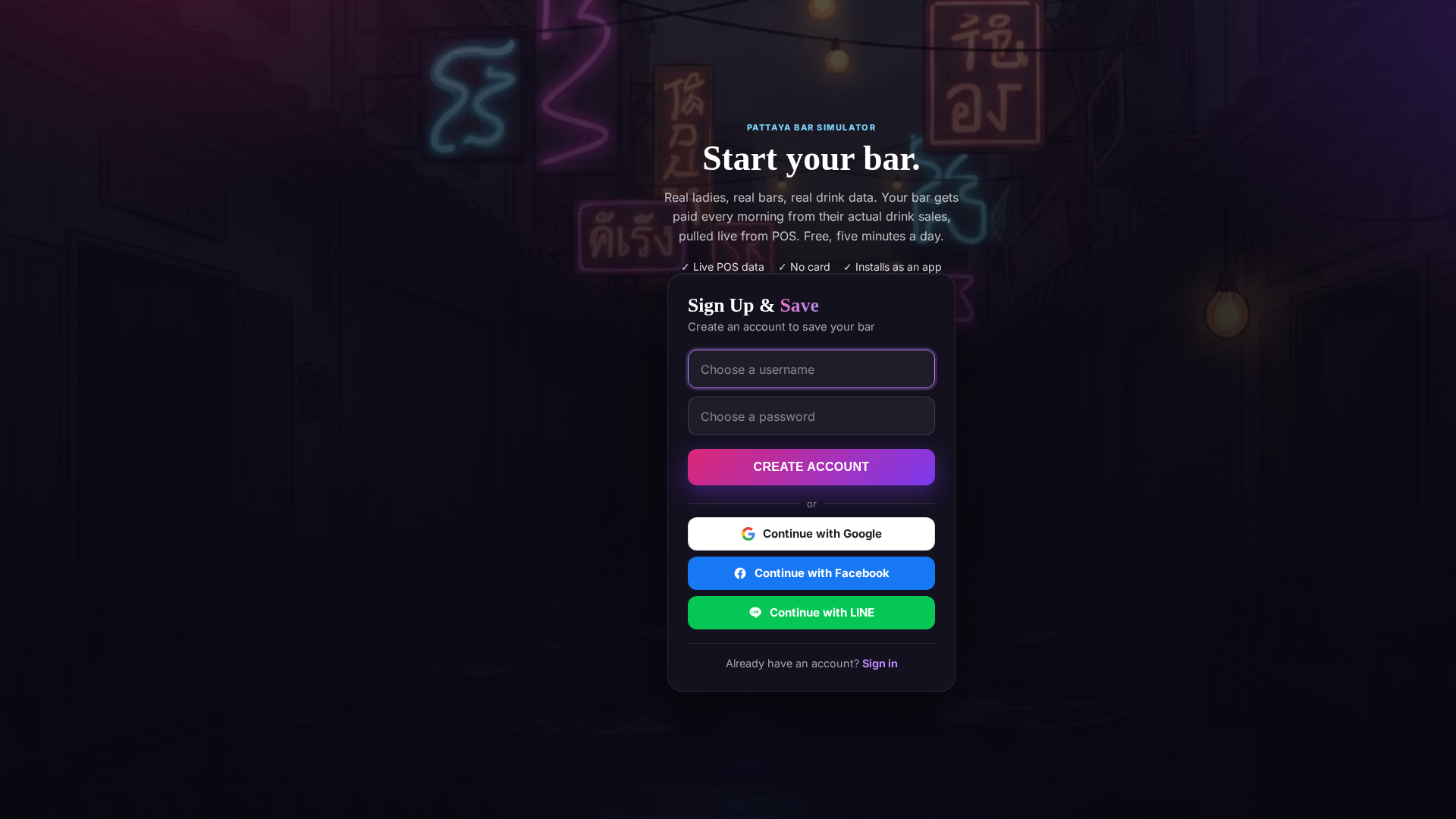 Create your account
